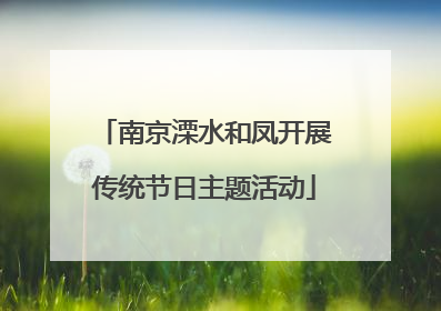 南京溧水和凤开展传统节日主题活动