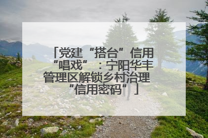党建“搭台”信用“唱戏”：宁阳华丰管理区解锁乡村治理“信用密码”
