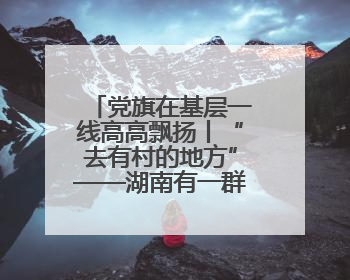 党旗在基层一线高高飘扬丨“去有村的地方”——湖南有一群青年党员这样选择