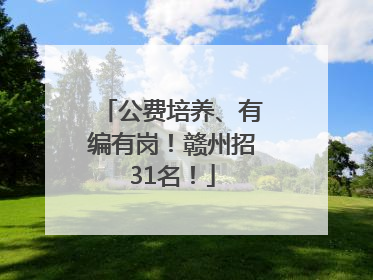 公费培养、有编有岗！赣州招31名！
