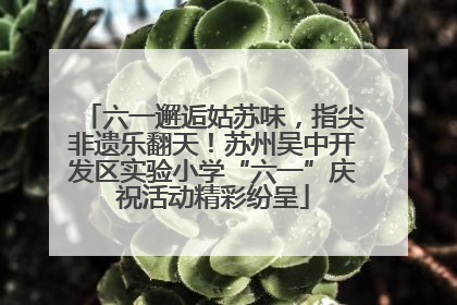 六一邂逅姑苏味，指尖非遗乐翻天！苏州吴中开发区实验小学“六一”庆祝活动精彩纷呈