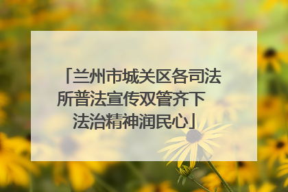 兰州市城关区各司法所普法宣传双管齐下 法治精神润民心
