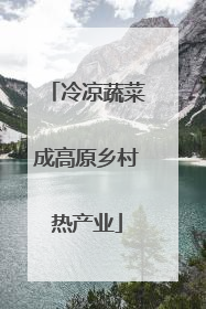 冷凉蔬菜成高原乡村热产业