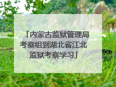 内蒙古监狱管理局考察组到湖北省江北监狱考察学习