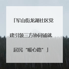 军山街龙湖社区党建引领三方协同铺就居民“暖心路”