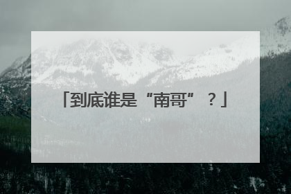 到底谁是“南哥”？