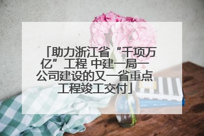 助力浙江省“千项万亿”工程 中建一局一公司建设的又一省重点工程竣工交付