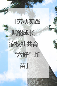 劳动实践赋能成长 家校社共育“六好”新苗