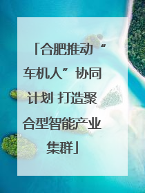 合肥推动“车机人”协同计划 打造聚合型智能产业集群