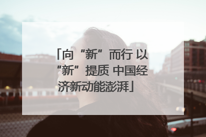 向“新”而行 以“新”提质 中国经济新动能澎湃