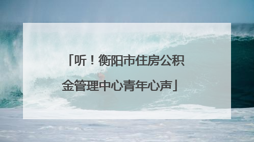 听！衡阳市住房公积金管理中心青年心声