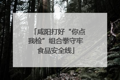 咸阳打好“你点我检”组合拳守牢食品安全线
