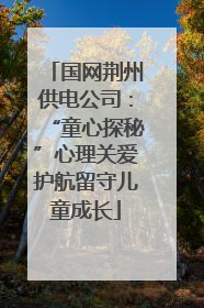 国网荆州供电公司：“童心探秘”心理关爱护航留守儿童成长