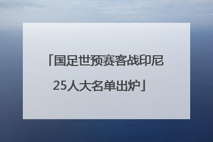 国足世预赛客战印尼25人大名单出炉