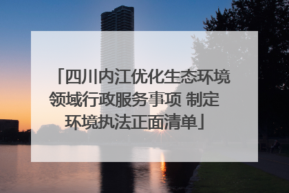 四川内江优化生态环境领域行政服务事项 制定环境执法正面清单