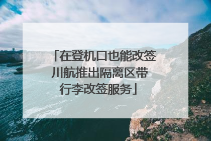 在登机口也能改签 川航推出隔离区带行李改签服务