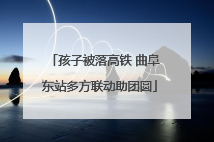 孩子被落高铁 曲阜东站多方联动助团圆
