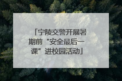 宁陵交警开展暑期前“安全最后一课”进校园活动