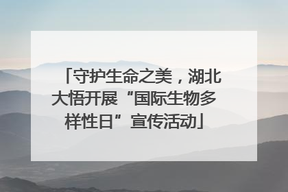 守护生命之美，湖北大悟开展“国际生物多样性日”宣传活动