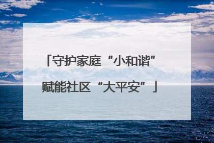 守护家庭“小和谐” 赋能社区“大平安”