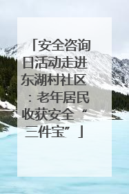 安全咨询日活动走进东湖村社区：老年居民收获安全“三件宝”