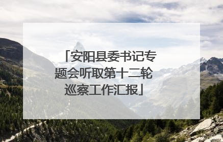 安阳县委书记专题会听取第十二轮巡察工作汇报