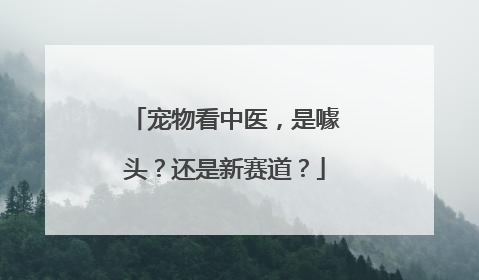 宠物看中医，是噱头？还是新赛道？