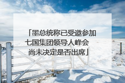 墨总统称已受邀参加七国集团领导人峰会 尚未决定是否出席