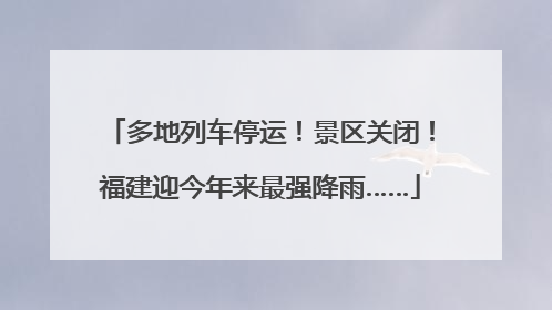 多地列车停运！景区关闭！福建迎今年来最强降雨……