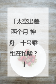 太空出差两个月 神舟二十号乘组在忙啥？