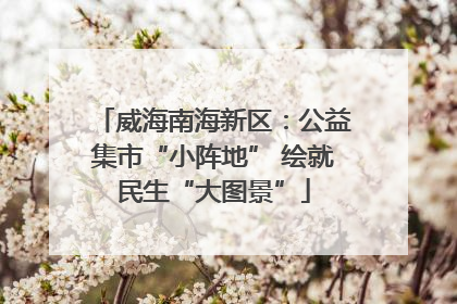 威海南海新区：公益集市“小阵地” 绘就民生“大图景”