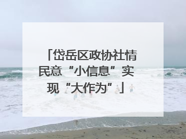 岱岳区政协社情民意“小信息”实现“大作为”
