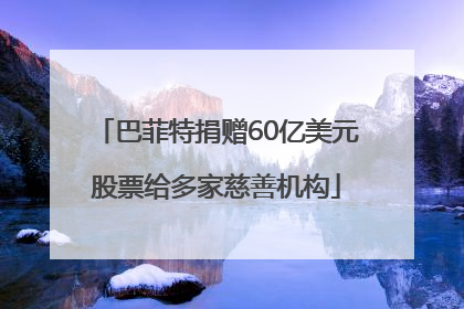 巴菲特捐赠60亿美元股票给多家慈善机构