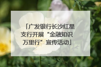 广发银行长沙红星支行开展“金融知识万里行”宣传活动