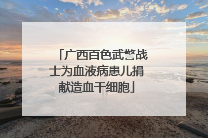 广西百色武警战士为血液病患儿捐献造血干细胞