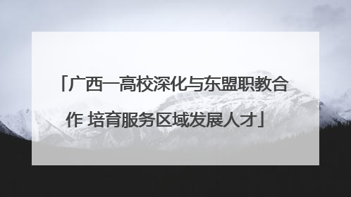 广西一高校深化与东盟职教合作 培育服务区域发展人才