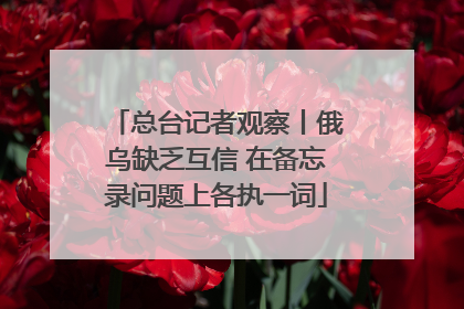 总台记者观察丨俄乌缺乏互信 在备忘录问题上各执一词