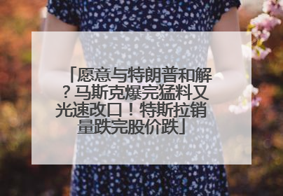 愿意与特朗普和解？马斯克爆完猛料又光速改口！特斯拉销量跌完股价跌