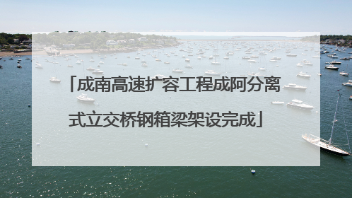 成南高速扩容工程成阿分离式立交桥钢箱梁架设完成