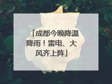 成都今晚降温降雨！雷电、大风齐上阵