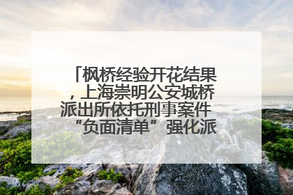 枫桥经验开花结果，上海崇明公安城桥派出所依托刑事案件“负面清单”强化派出所“主防”