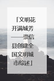 文明花开满城芳——崇信县创建全国文明城市综述