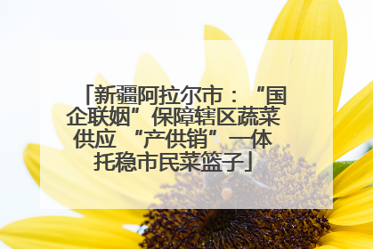 新疆阿拉尔市：“国企联姻”保障辖区蔬菜供应 “产供销”一体托稳市民菜篮子