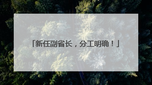 新任副省长，分工明确！