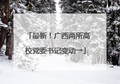 最新！广西两所高校党委书记变动→