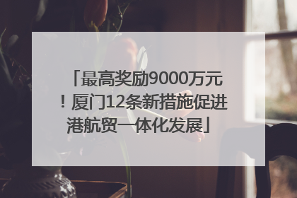 最高奖励9000万元！厦门12条新措施促进港航贸一体化发展