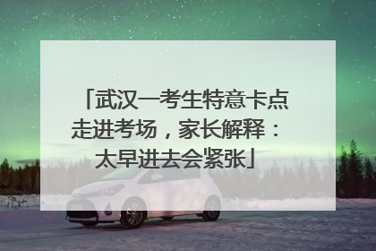 武汉一考生特意卡点走进考场，家长解释：太早进去会紧张