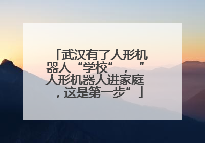 武汉有了人形机器人“学校”，“人形机器人进家庭，这是第一步”