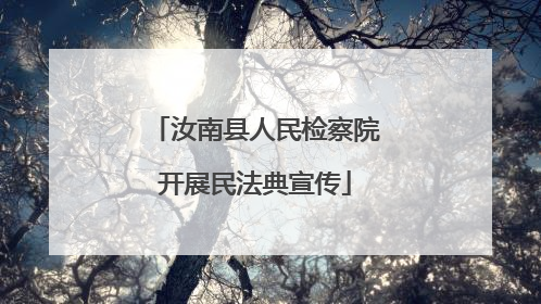 汝南县人民检察院开展民法典宣传
