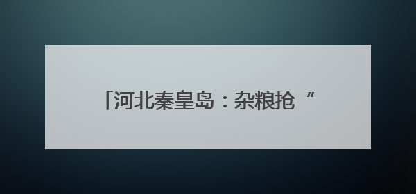 河北秦皇岛：杂粮抢“鲜”出口 俏销海外